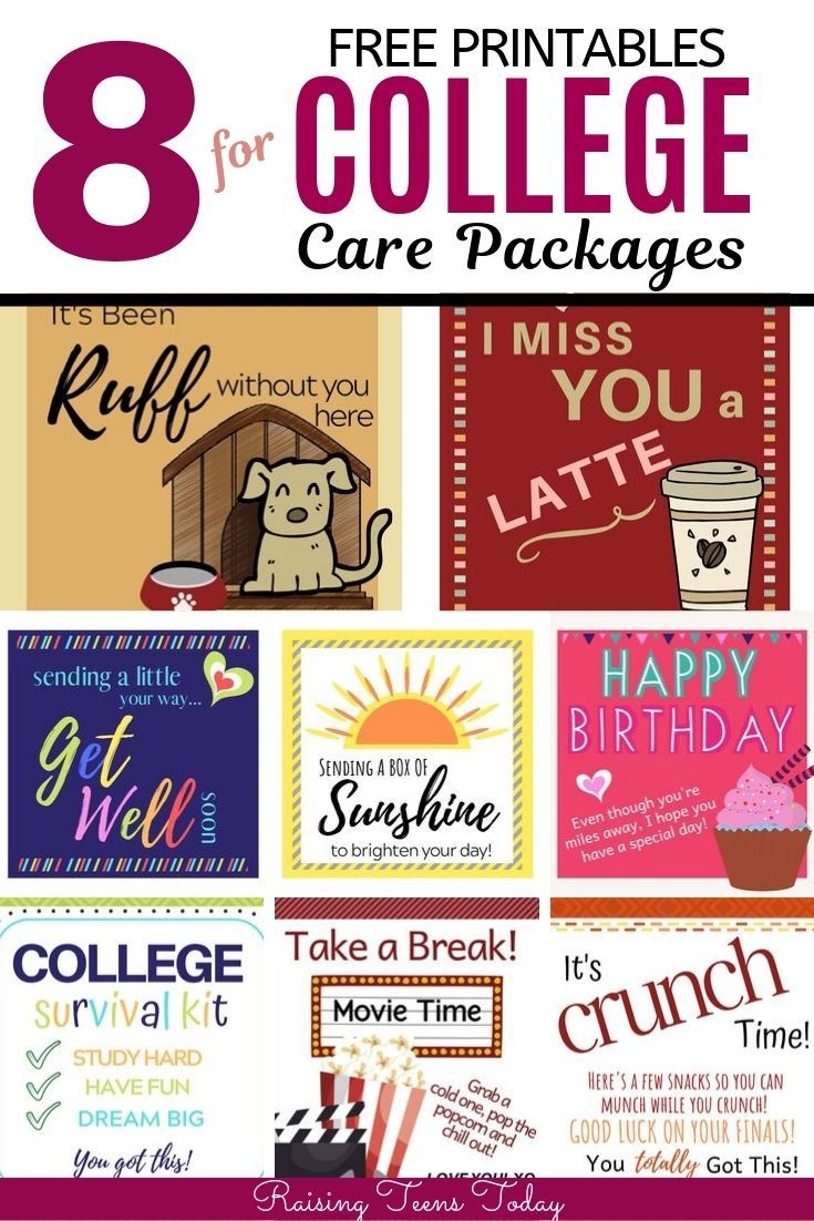 FREE Printables For College Care Packages