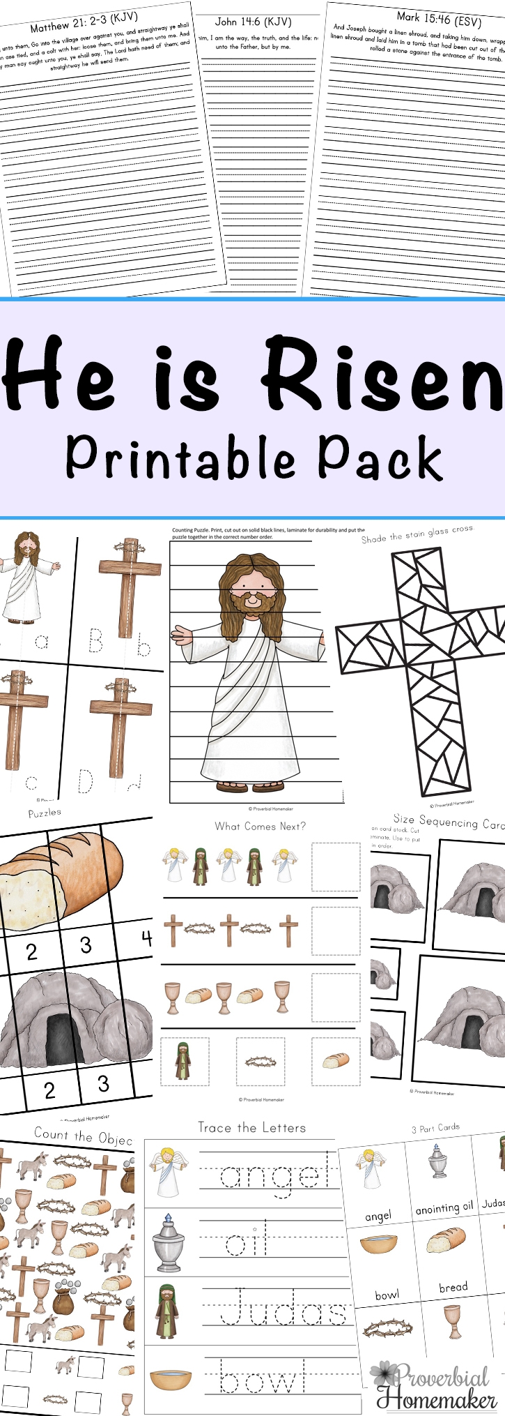 Free Resurrection Sunday He Is Risen Activity Worksheets Printables
