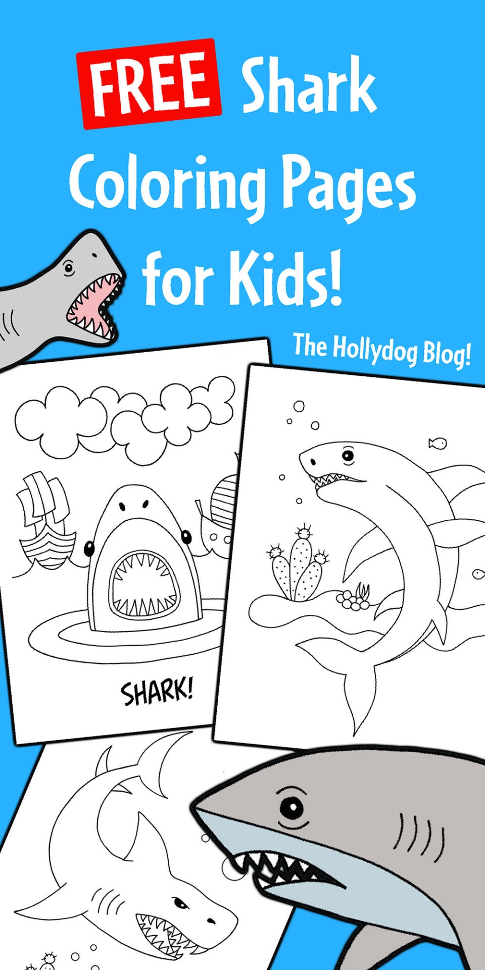 FREE Shark Coloring Pages For Kids The Hollydog Blog