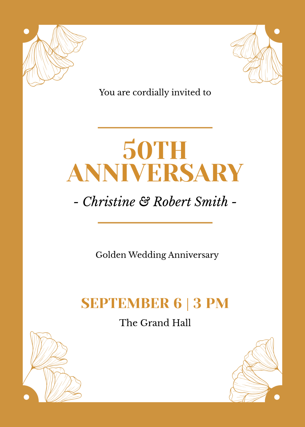 Free Spanish 50th Anniversary Invitation Template To Edit Online