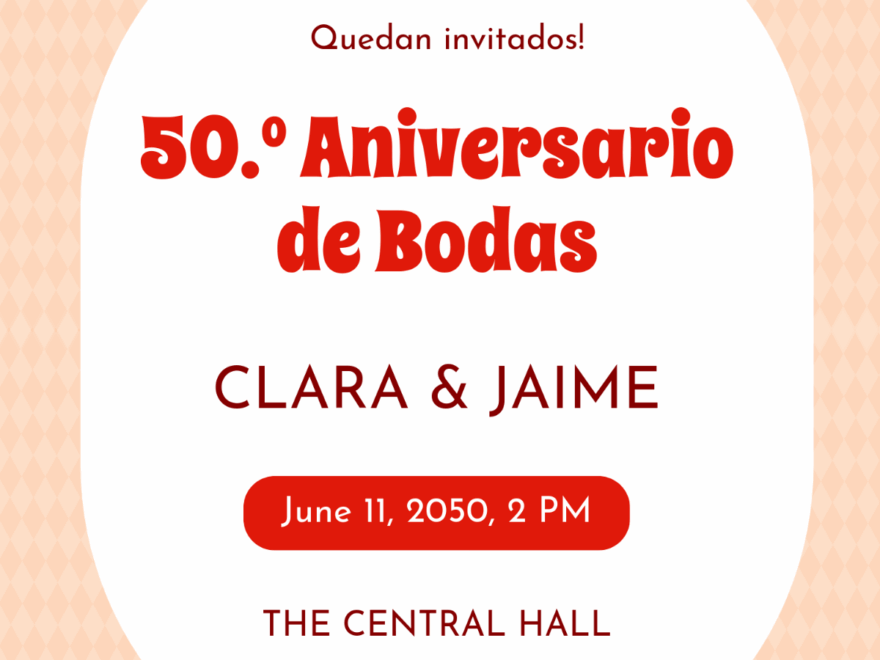 Free Spanish 50th Anniversary Invitation Template To Edit Online