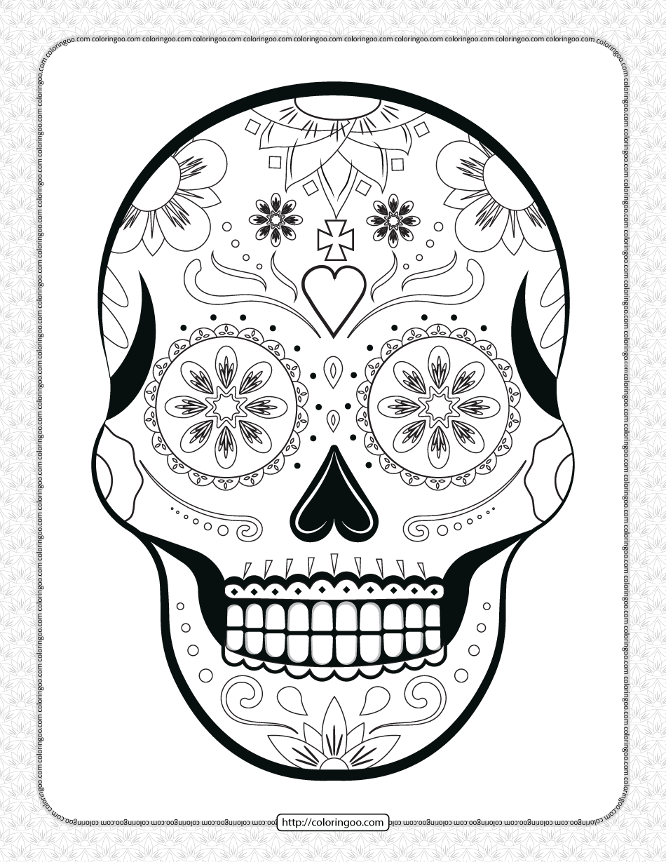 Free Sugar Skull Coloring Pages