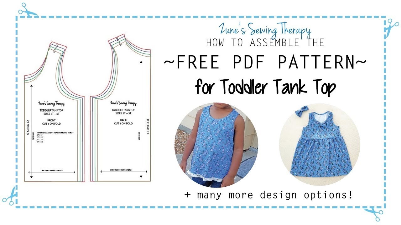 Free Toddler Tank Top Pattern How To Assemble The Printable PDF Pattern YouTube
