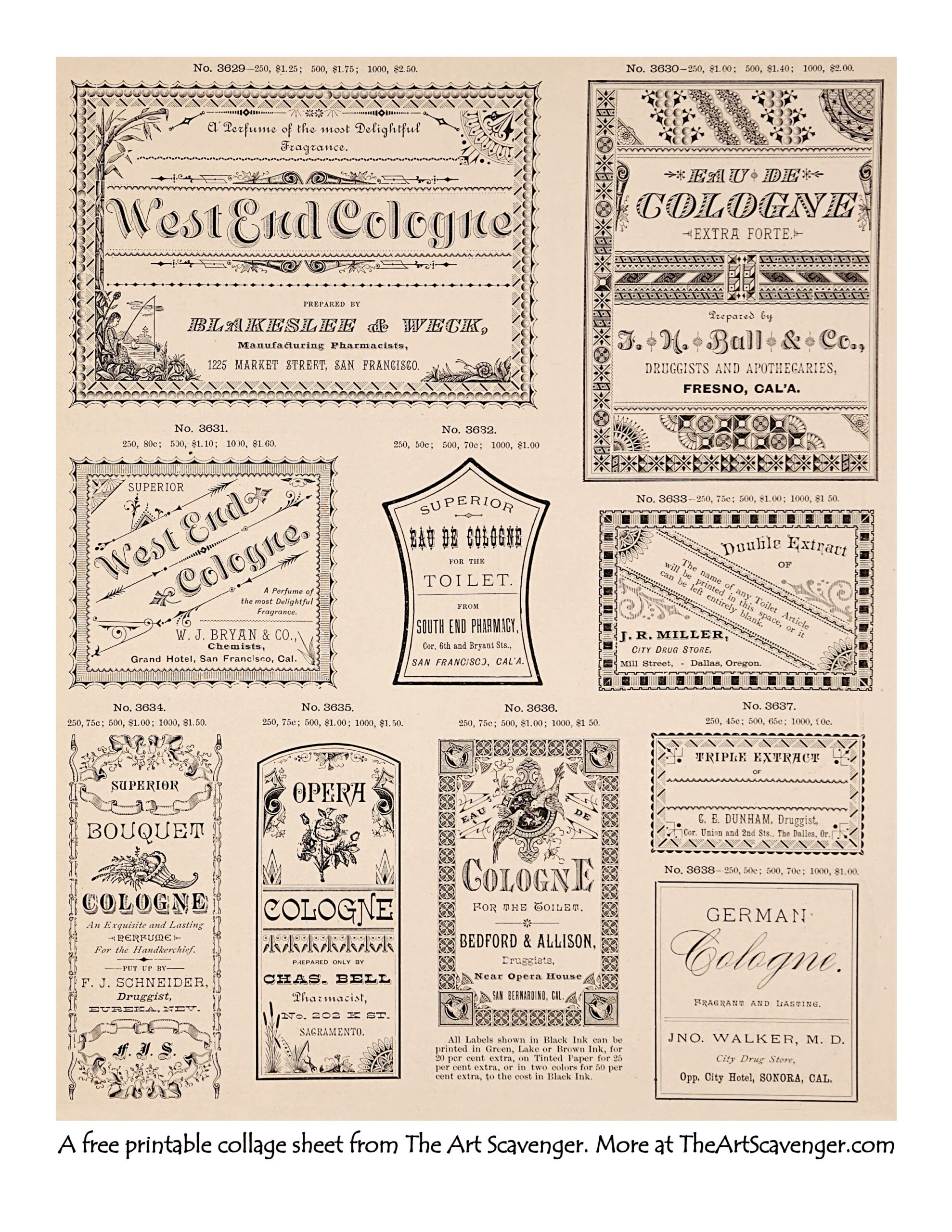 Free Vintage Perfume Labels The Art Scavenger