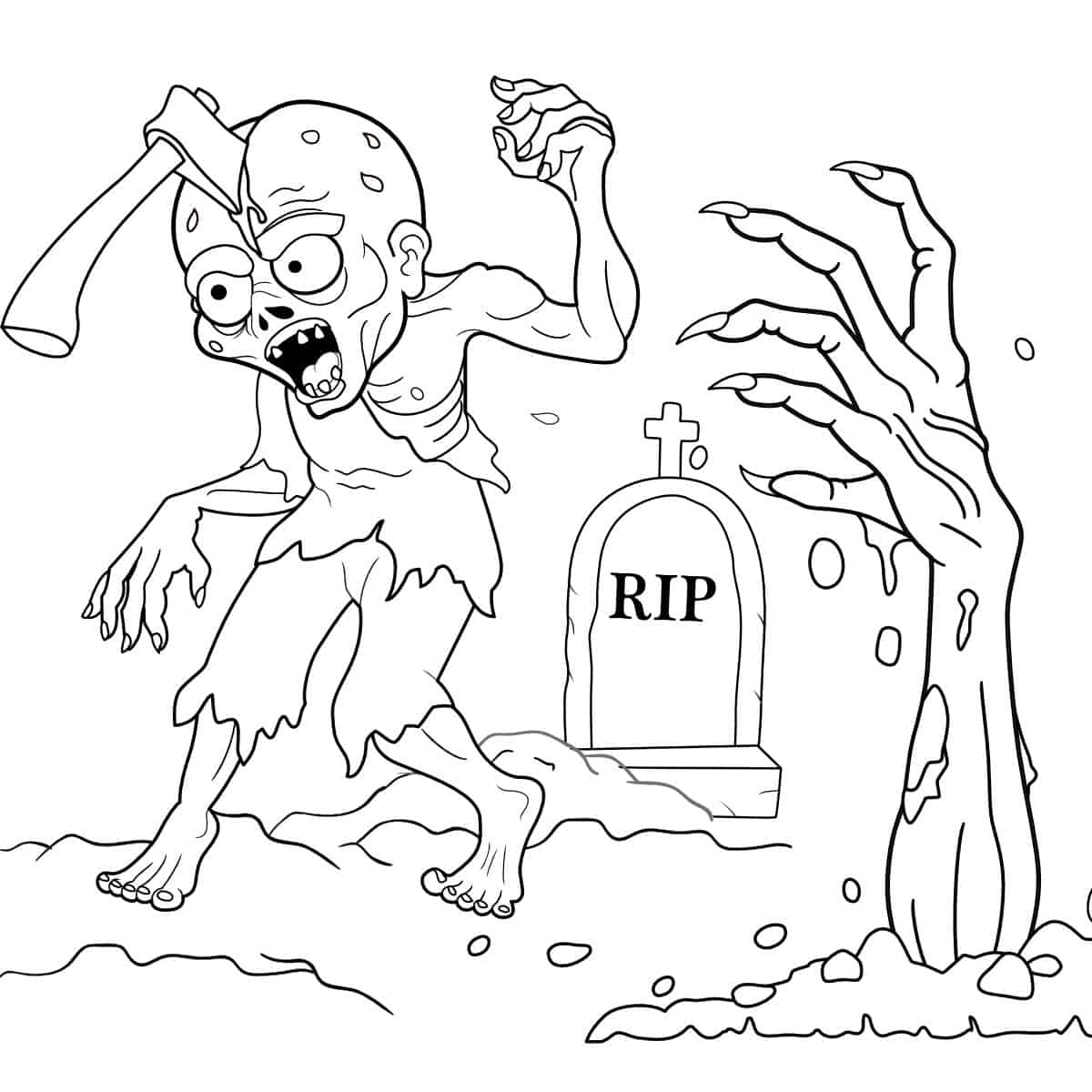 Free Zombie Coloring Pages Artsy Pretty Colors