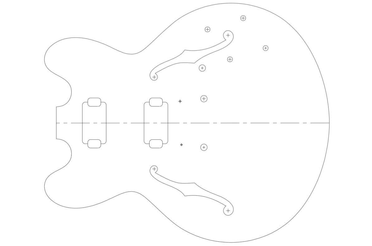 Gibson ES 335 Guitar Templates Electric Herald