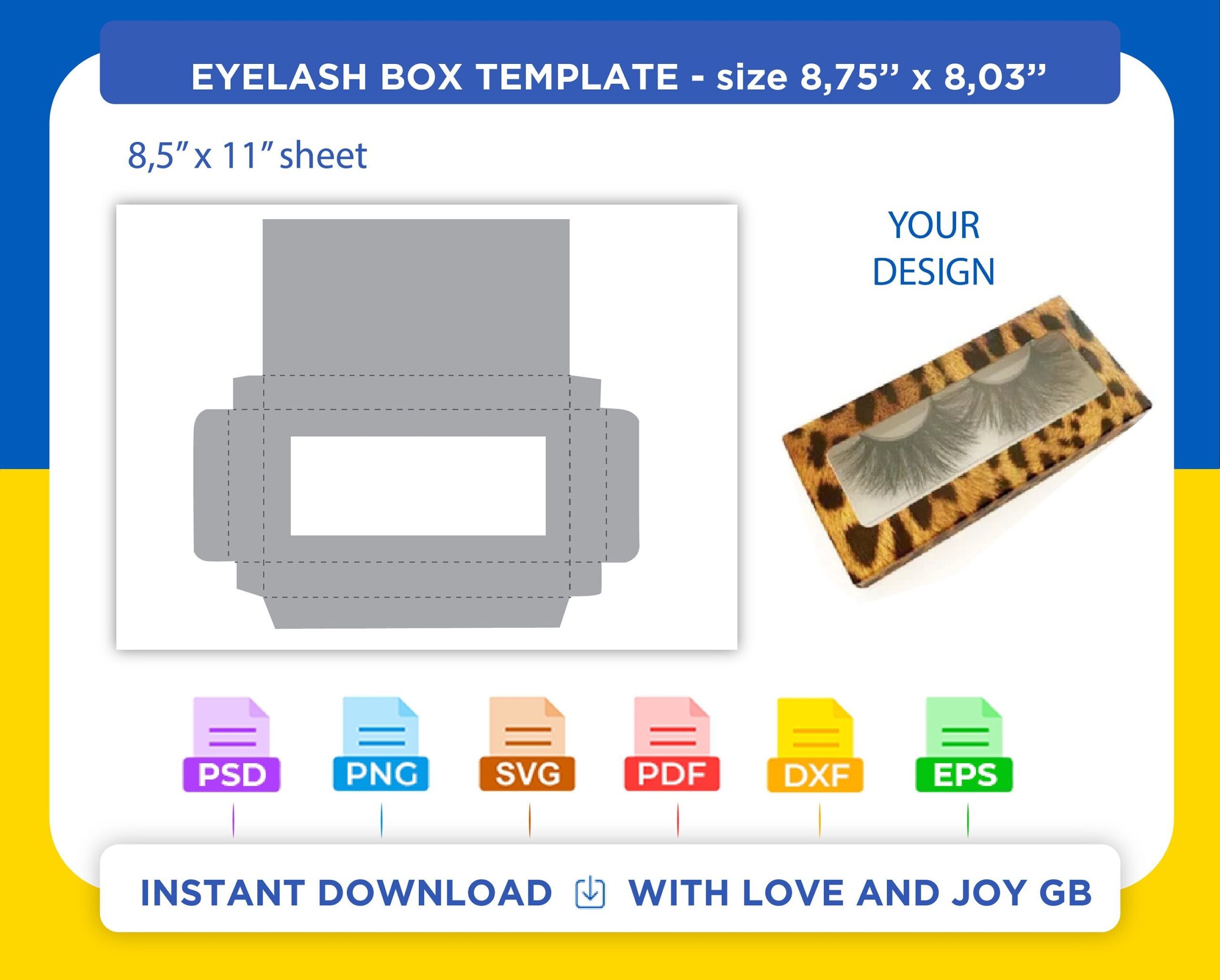 Girl Eyelash Makeup Box Template Svg Png Dxf Eps Label Wrapper Canva Cricut Silhouette Cut File Sublimation Printable Digital Etsy