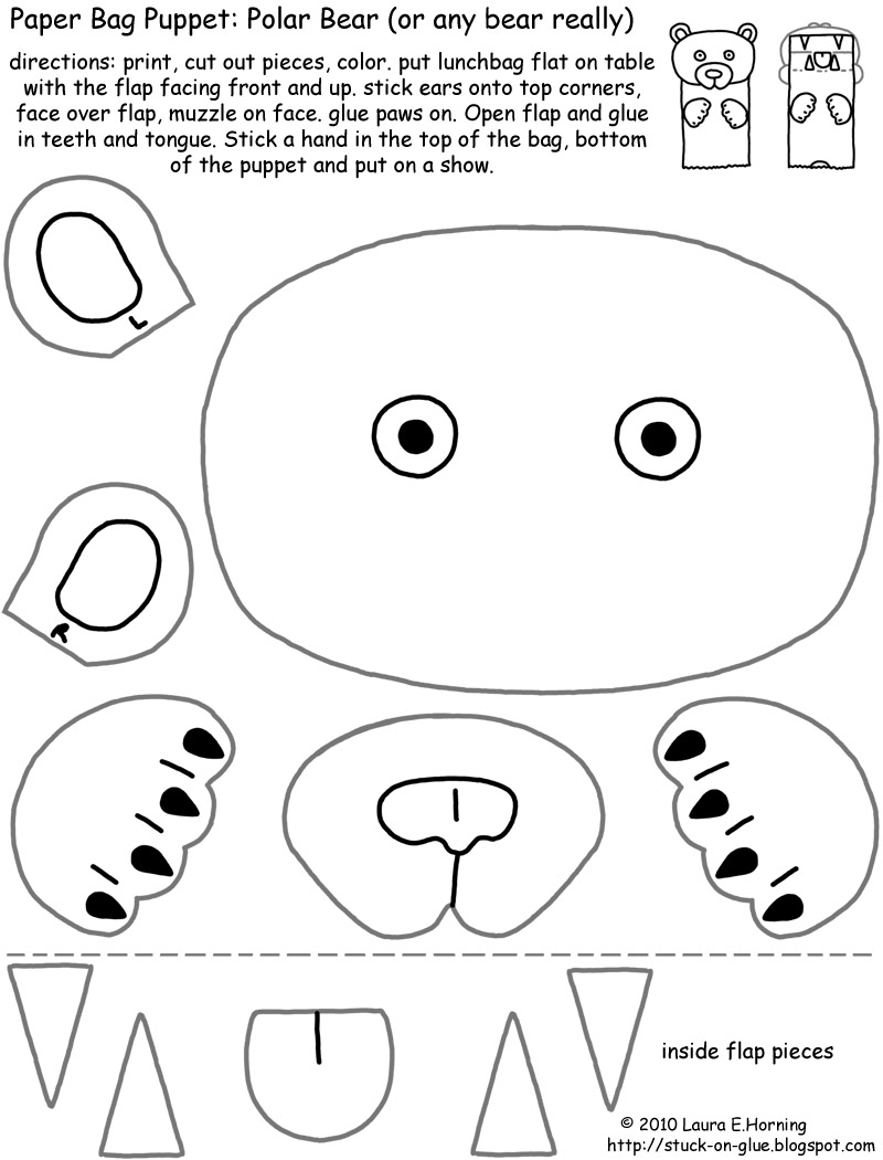 Give Your Octopus A Paintbrush or 8 Polar Bear Paper Bag Puppet