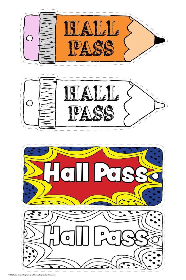 Free Printable Hall Passes For School