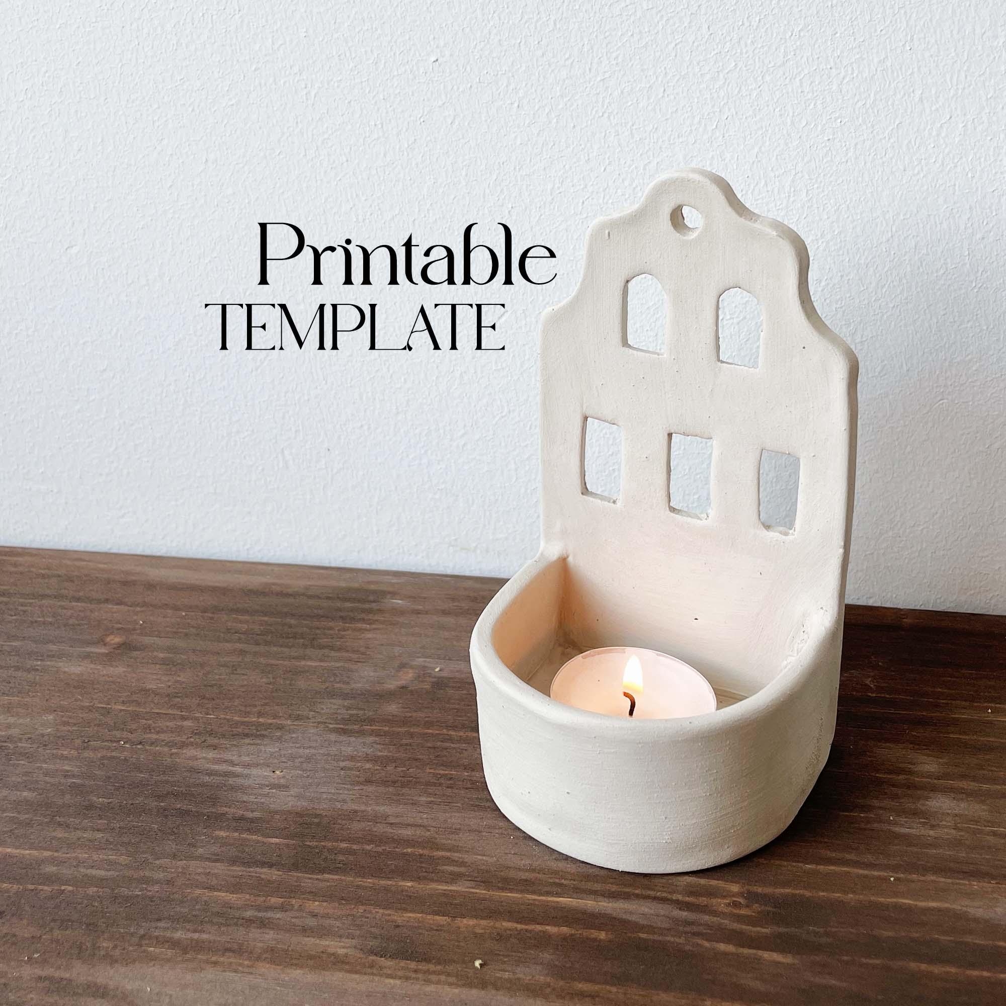 Hanging Tealight House Template Ceramics Tools Slab Building Easy Clay DIY Pottery Templates For Slab Building Tutorial Etsy