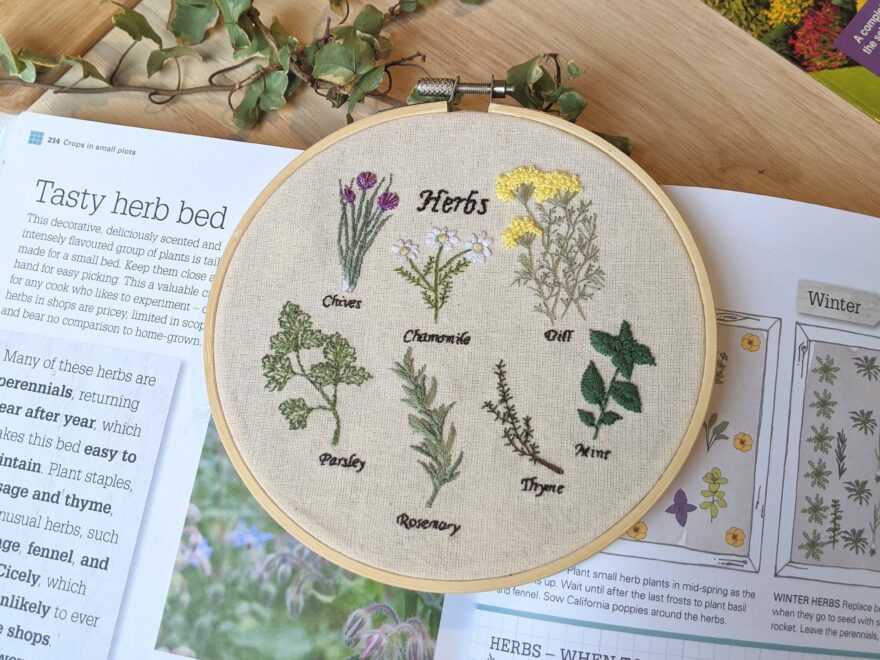 Herbs PDF Pattern Hand Embroidery 6 Inch Or 7 5 Inch Hoop Digital Pattern Download Art With Stitch Guide Instructions Intermediate Etsy