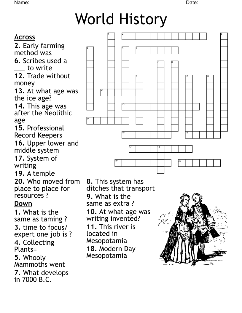 History Crossword Puzzle WordMint