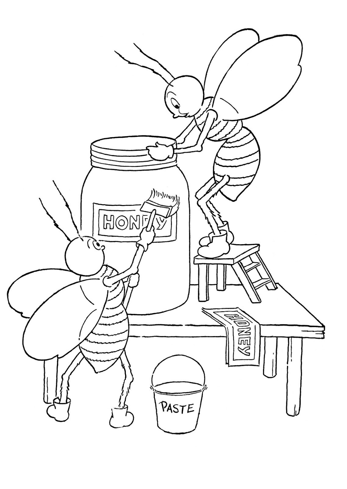 Free Printable Honey Bee Coloring Pages