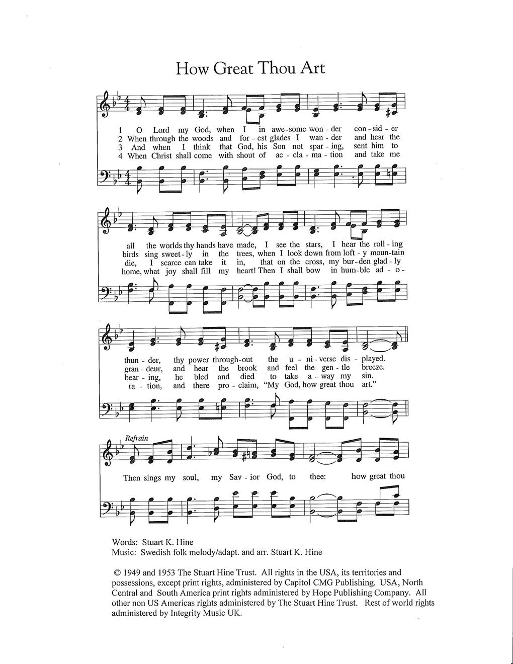 How Great Thou Art Hope Publishing Company