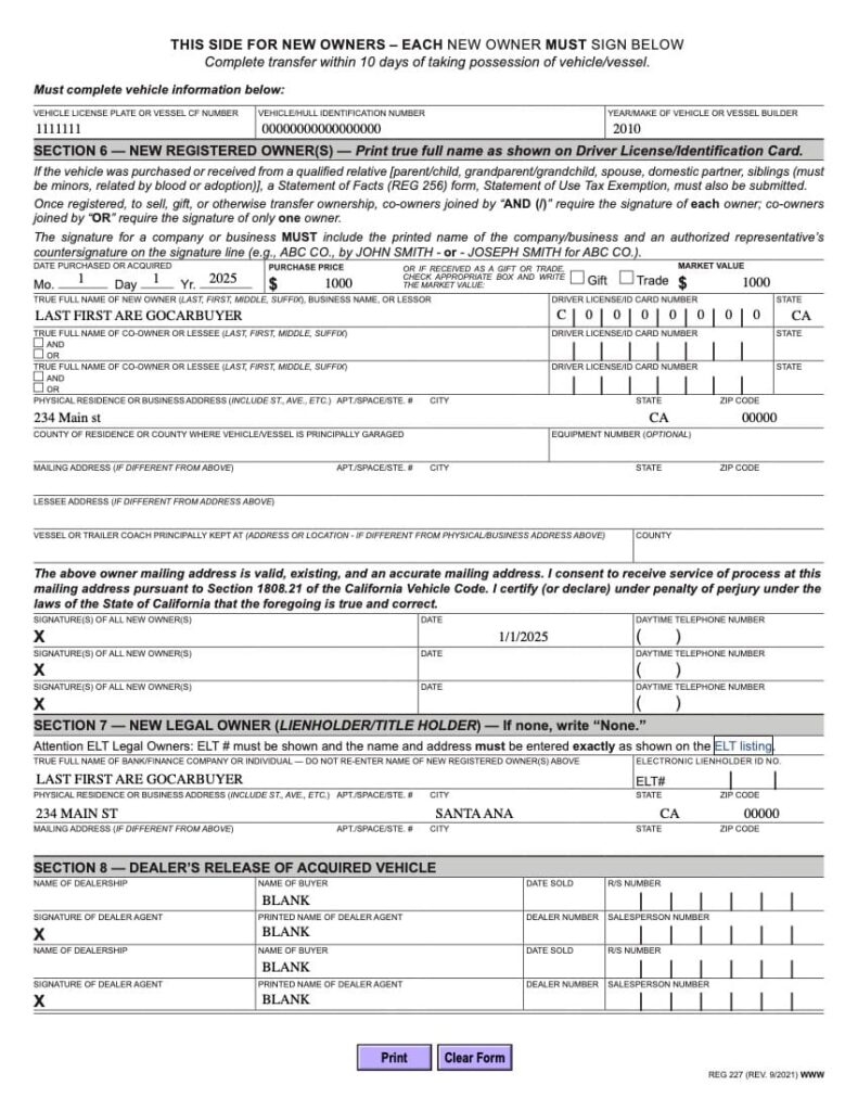 How To Complete Form REG 227 A Step by Step Guide
