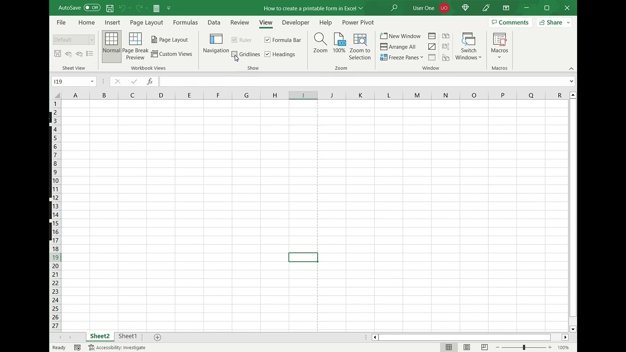 How To Create A Printable Form In Excel YouTube
