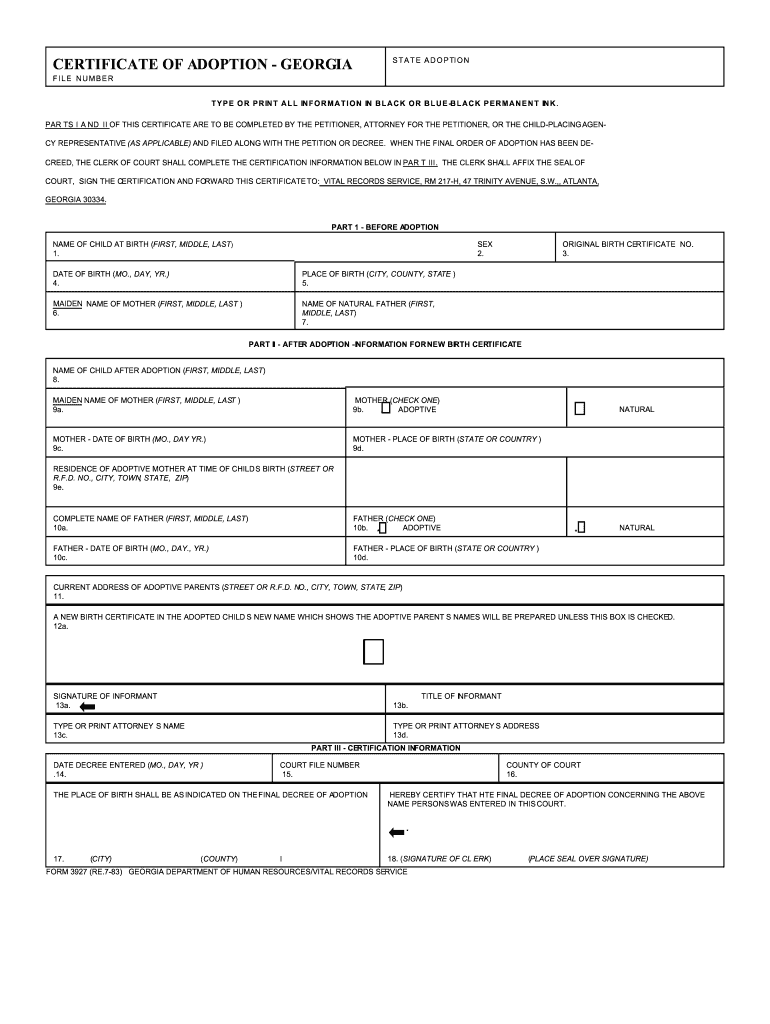 How To File Adoption Papers Myself In Georgia Fill Out Sign Online DocHub