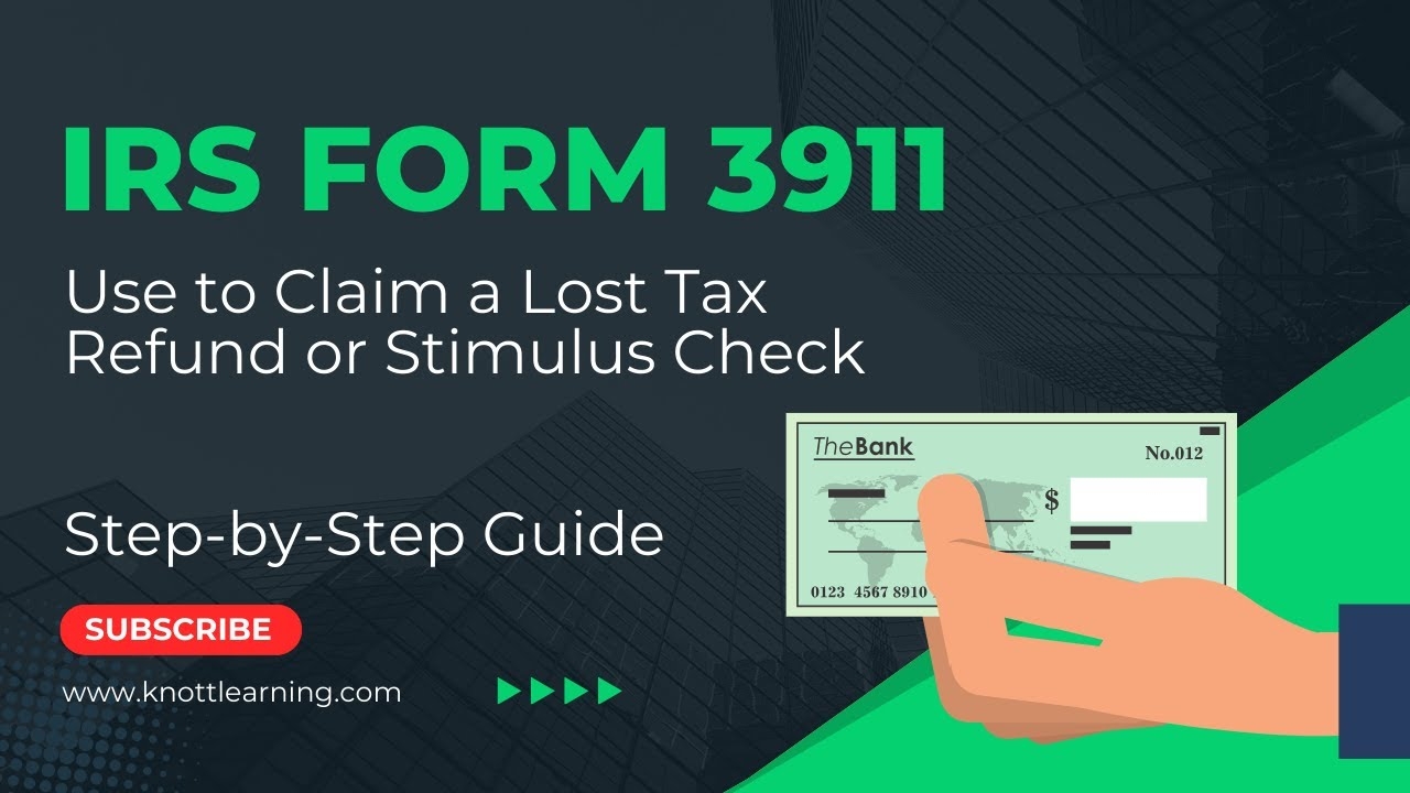 How To Fill Out IRS Form 3911 For A Lost Stimulus Check YouTube