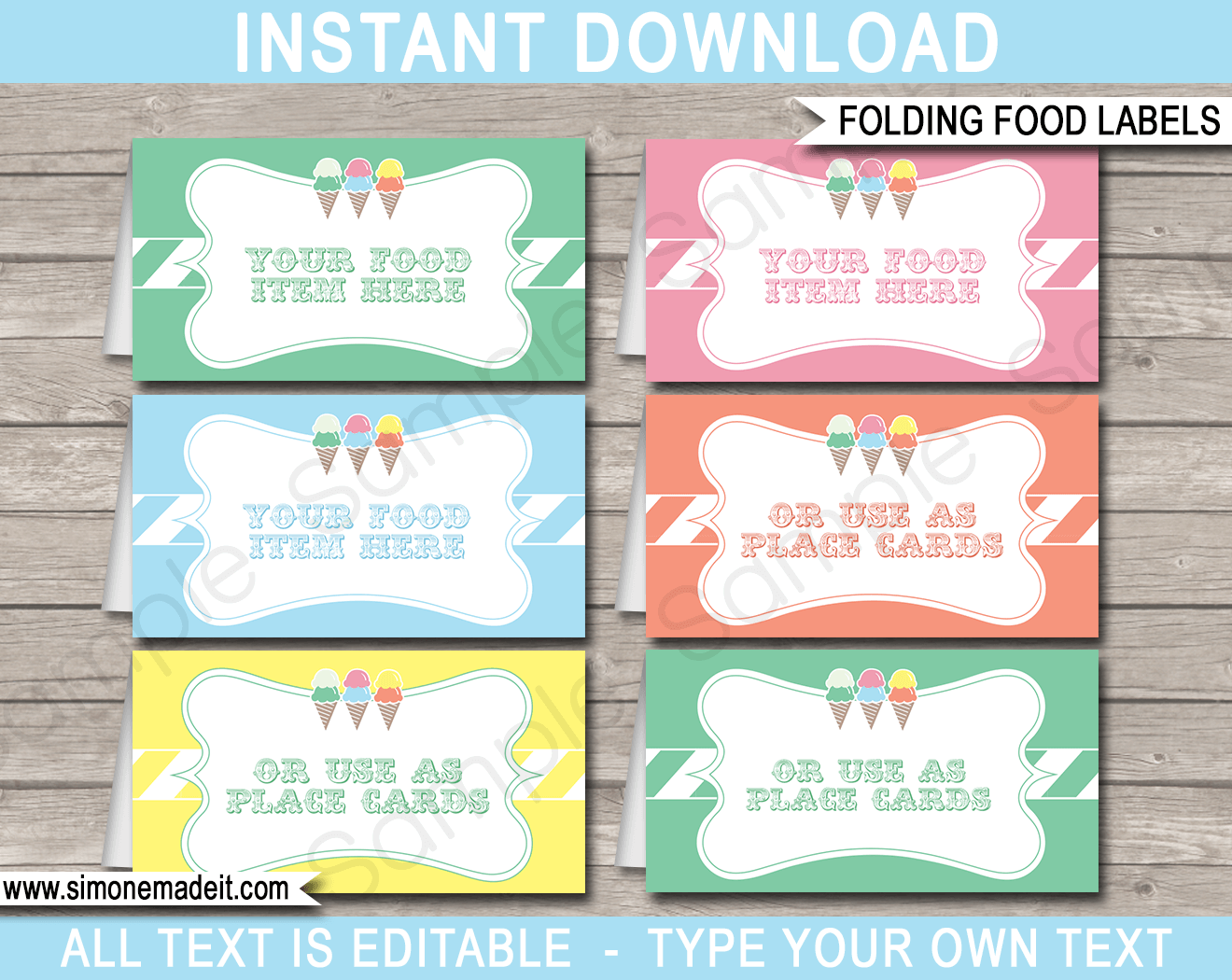 Ice Cream Party Printables Invitations Decorations Printable Templates