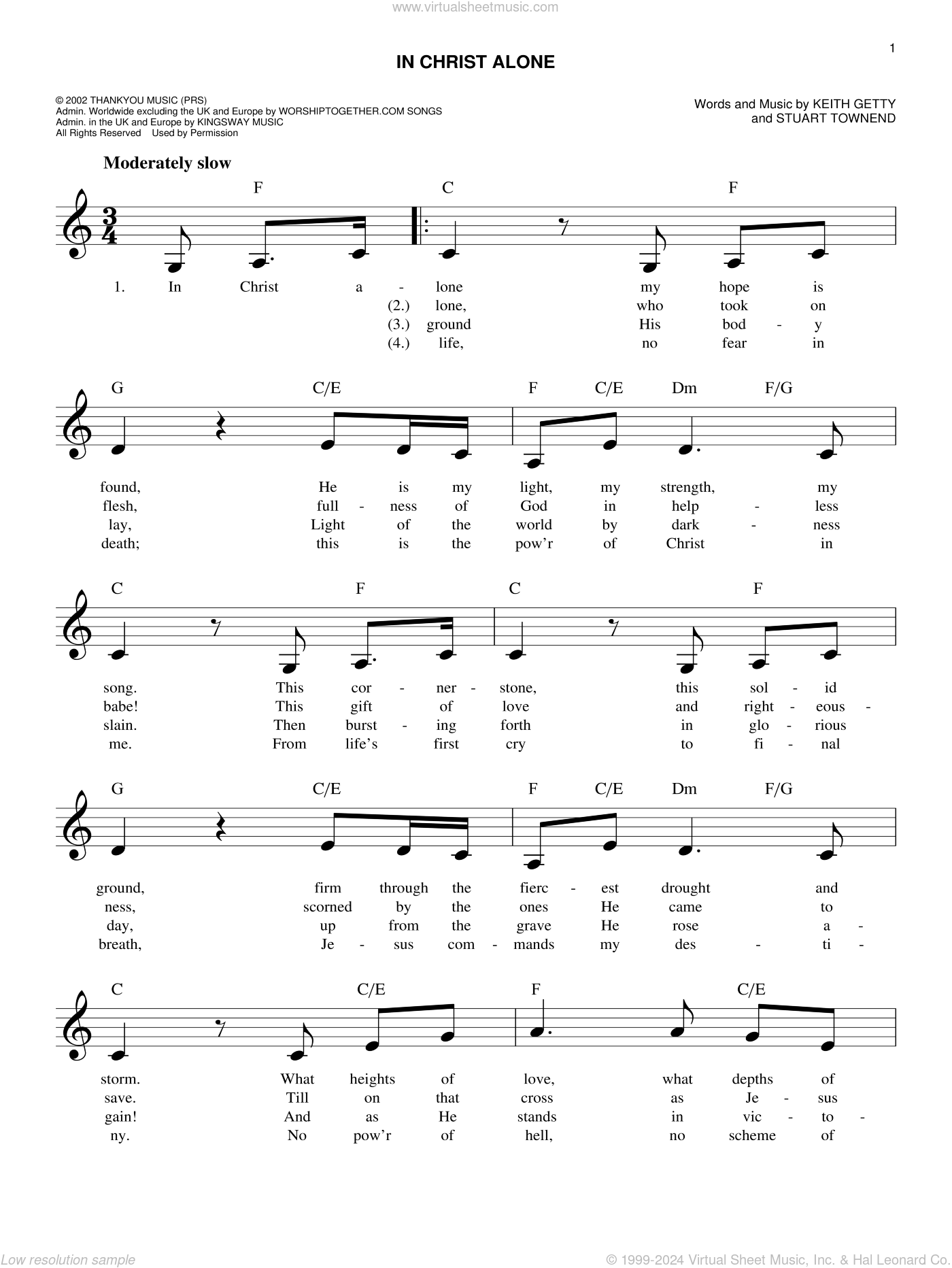 In Christ Alone Sheet Music fake Book easy fake Book PDF 