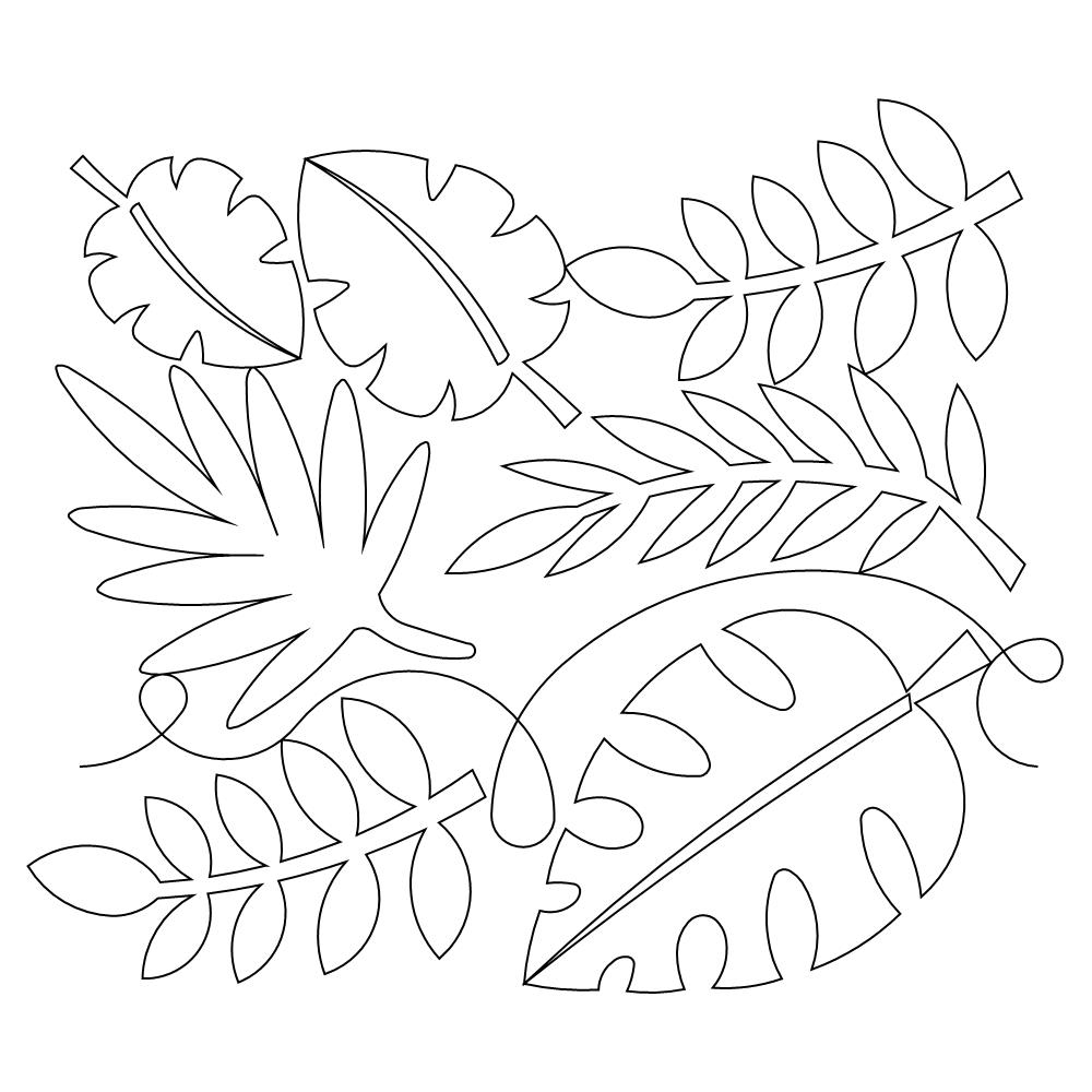 Jungle Leaf E2e 006 Edge To Edge Quilting Patterns