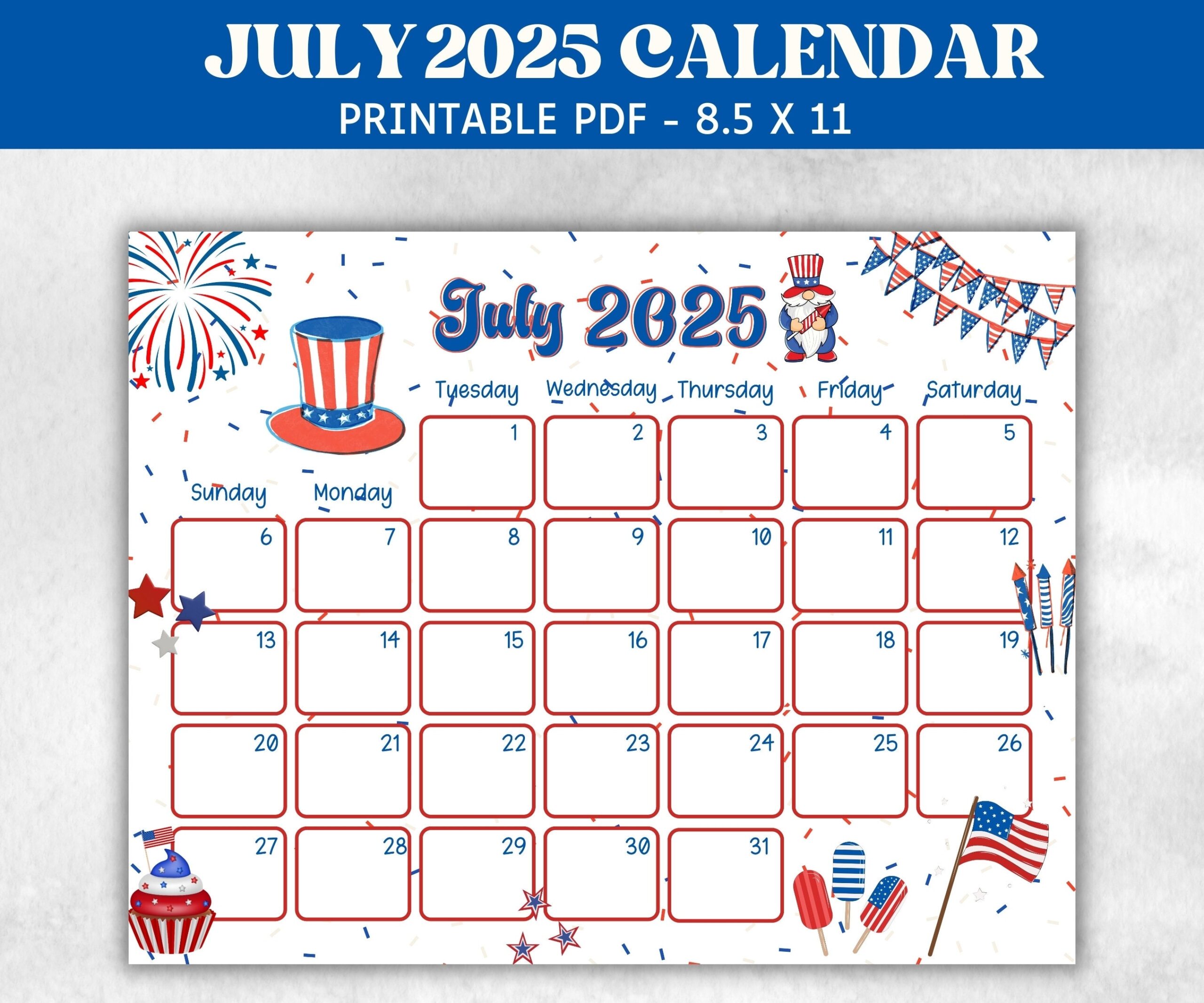 Free Printable Kids Calendar 2025