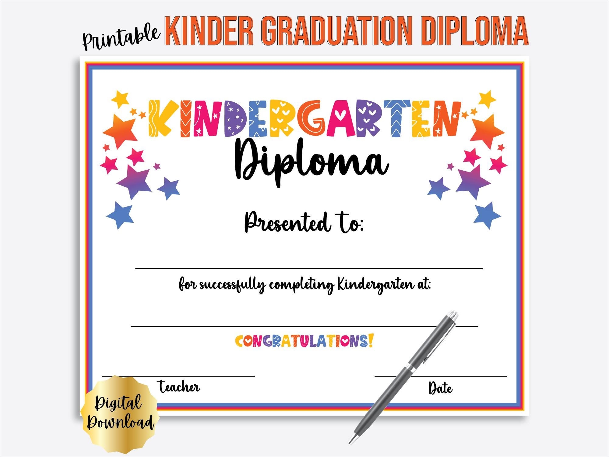 Ffree Catholic Printable Kindergarten Certificate Templates