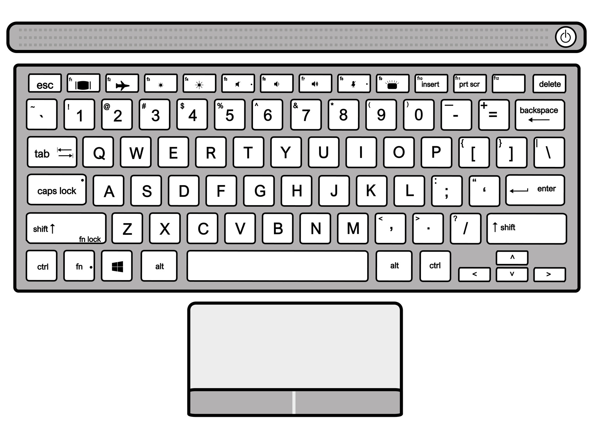 Printable Computer Keyboard Template