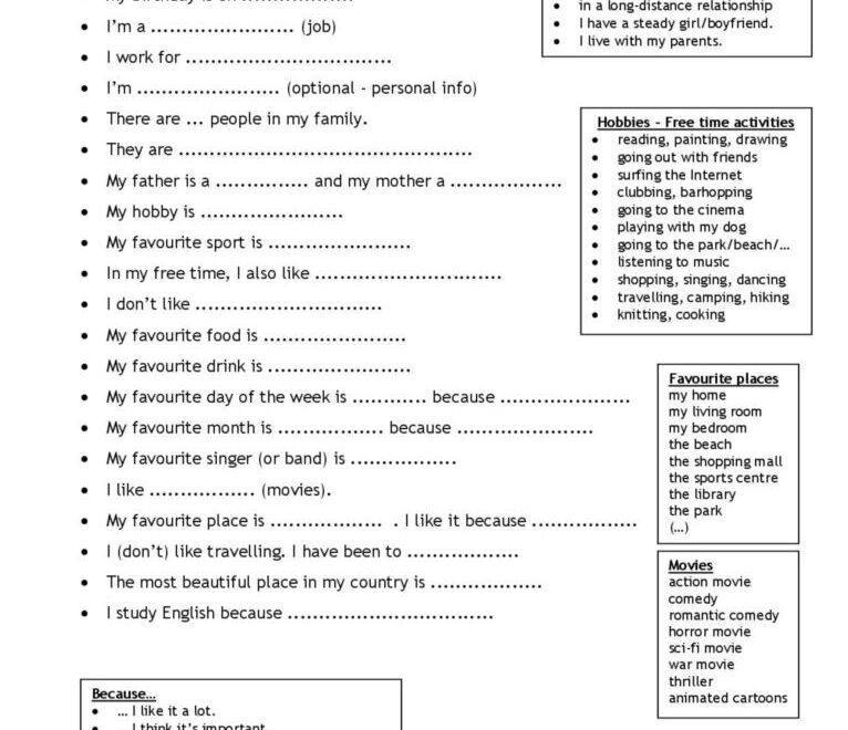 Let Me Introduce Myself for Adults English ESL Worksheets Pdf Doc
