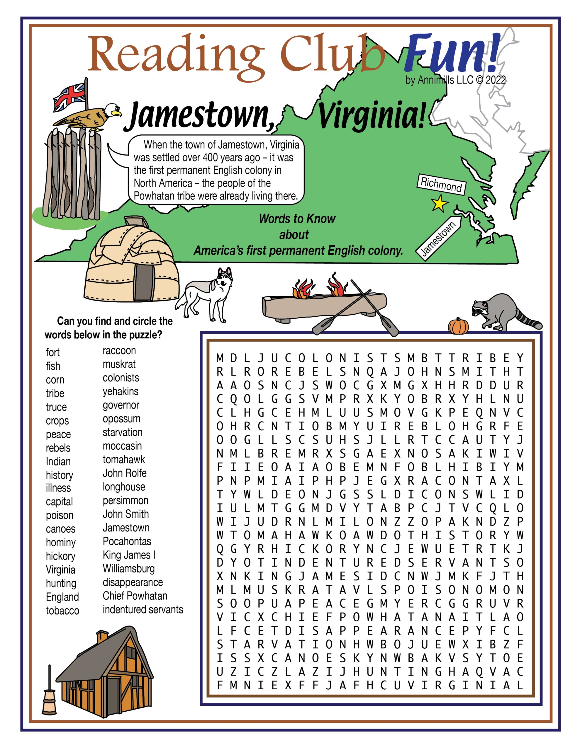 Life In The Colonies American History Printable Word Search Puzzle Made By Teachers