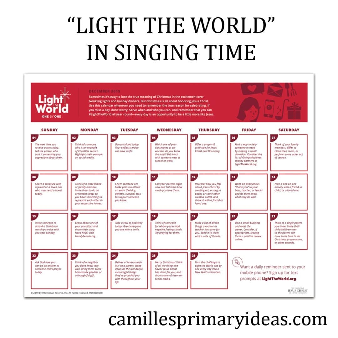Light The World In Singing Time Camille s Primary Ideas