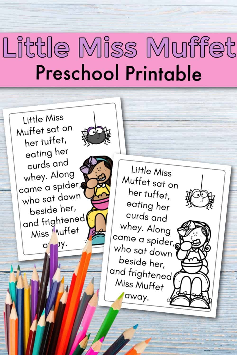 Little Miss Muffet Printable Homeschool Preschool