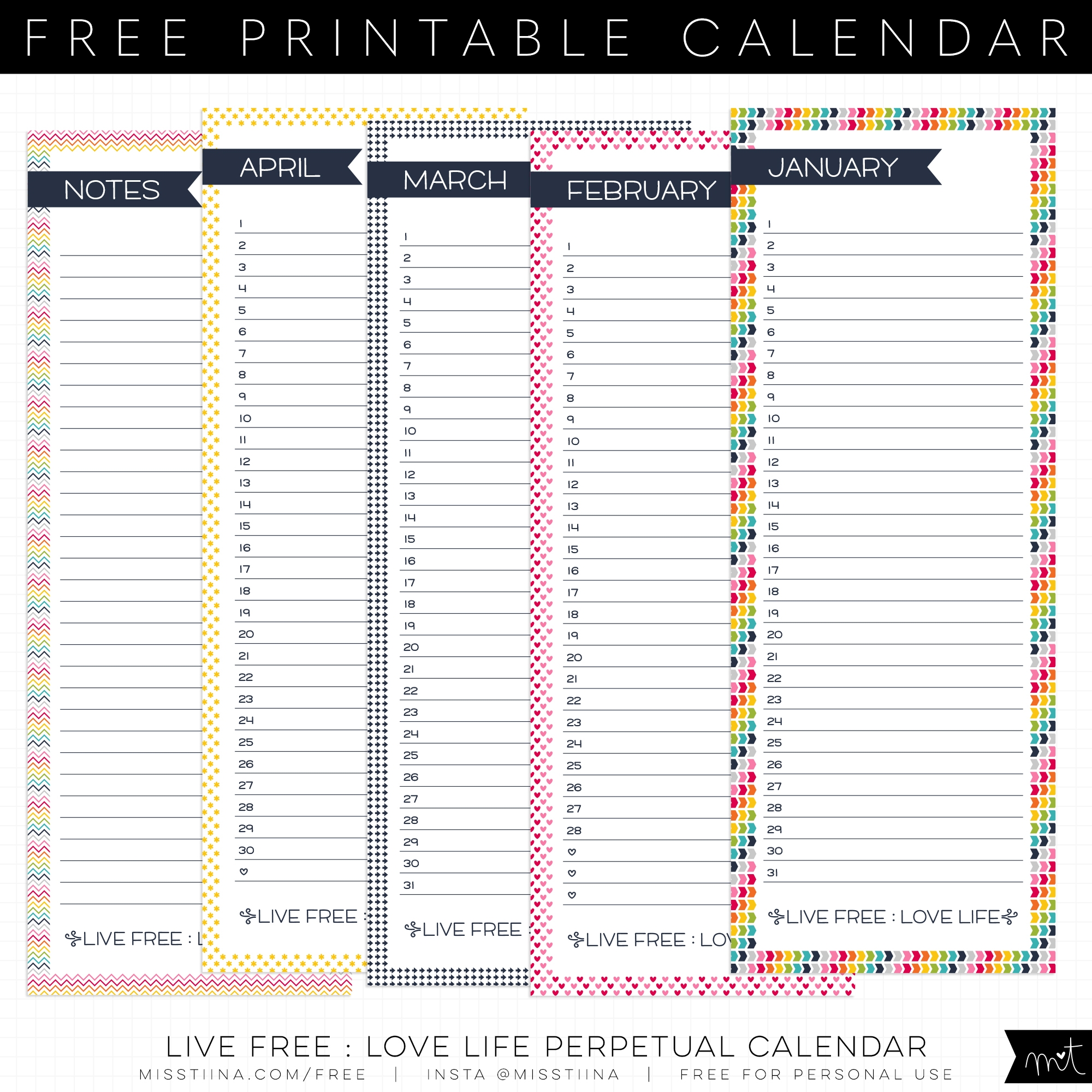 Free Printable 100 Year Perpetual Calendar