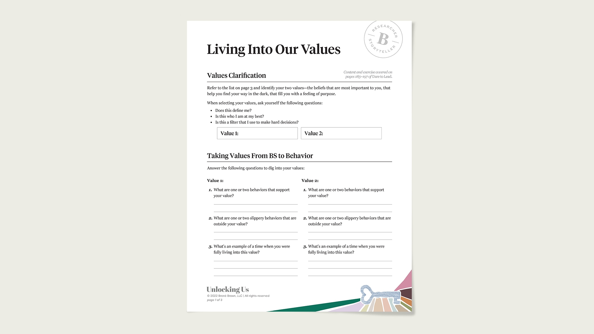 Living Into Our Values Bren Brown