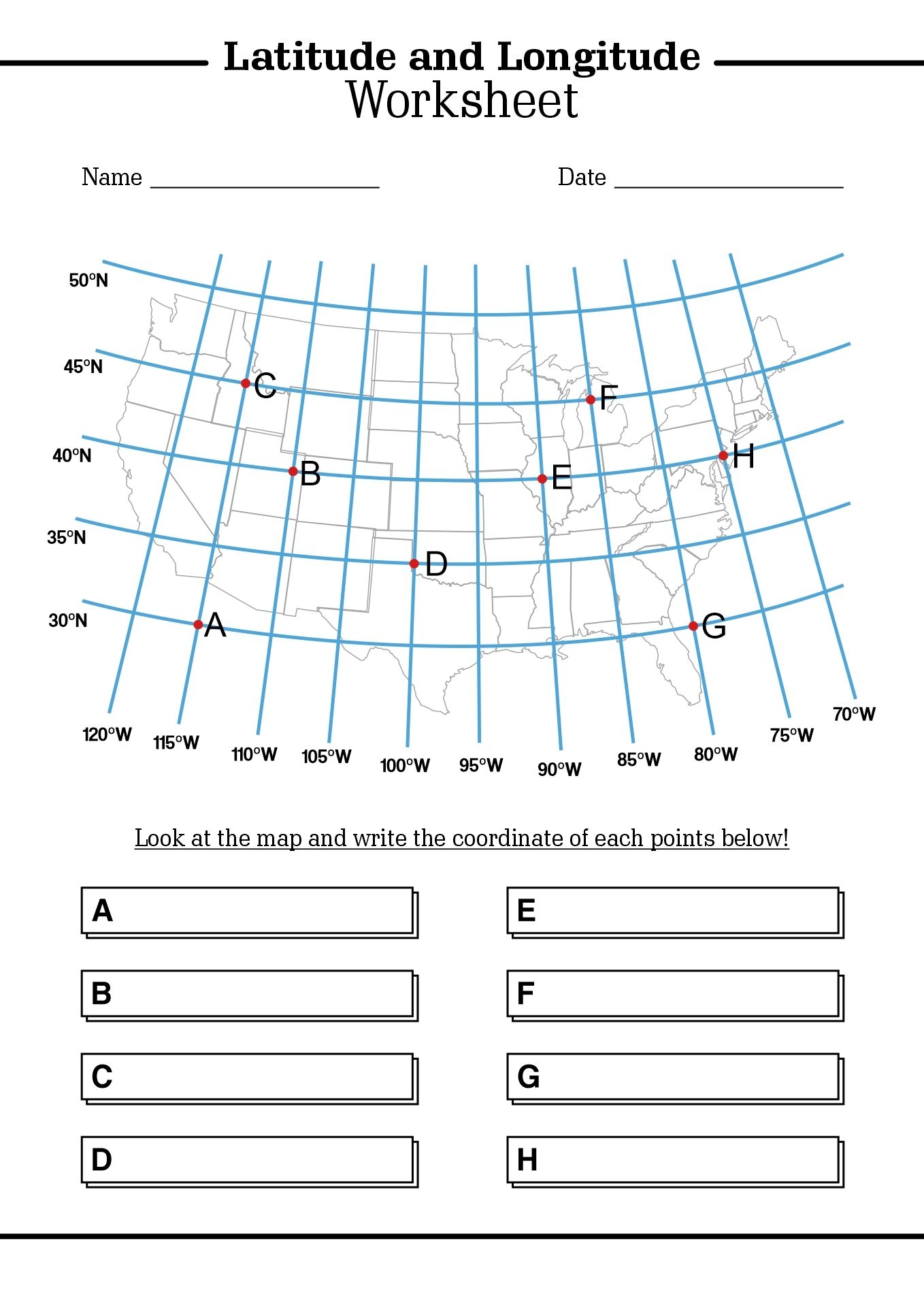 Longitude And Latitude Worksheets Geografi Worksheets Library
