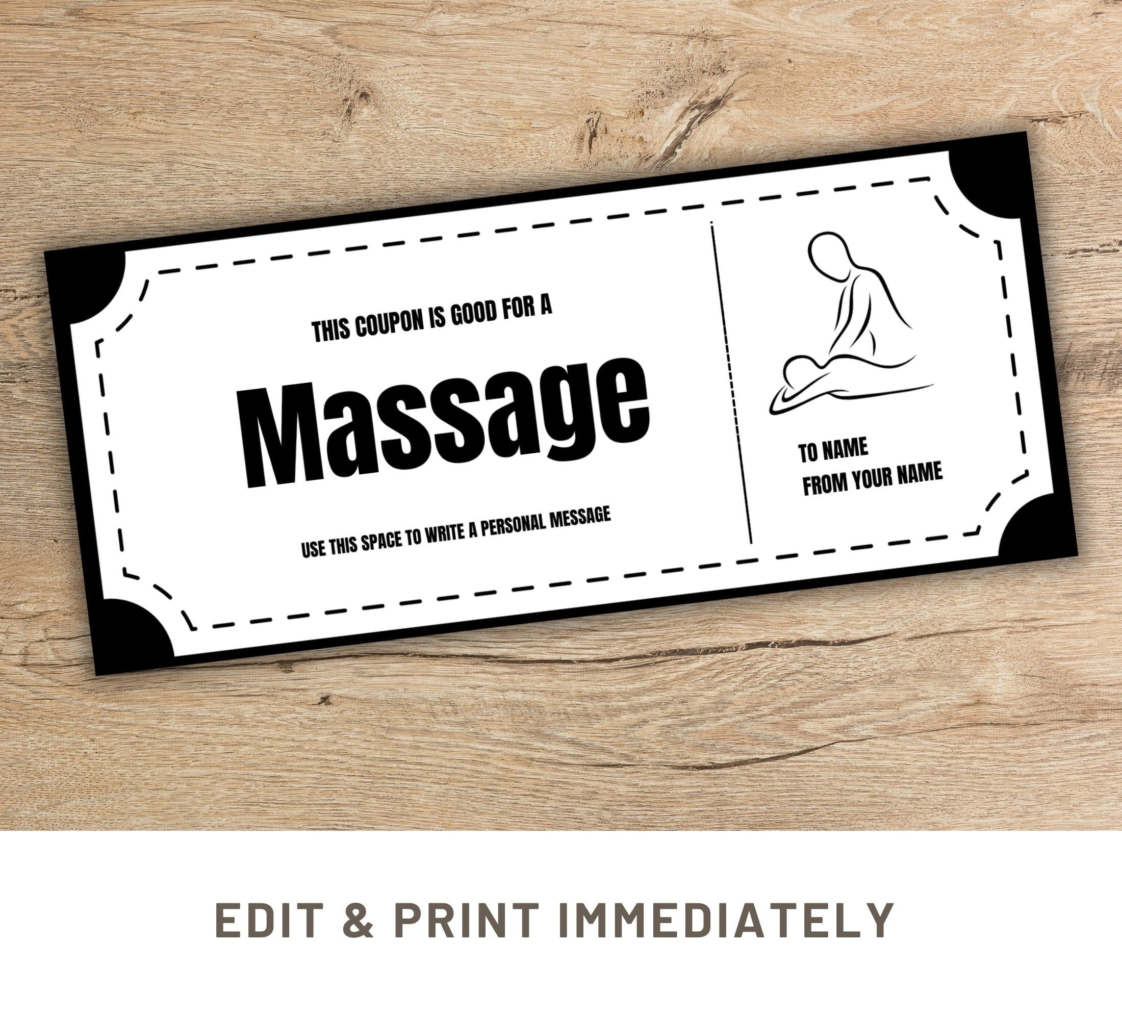 Massage Coupon Editable Gift Coupon Template Canva Massage Voucher Gift Certificate Template Printable Massage Coupon Custom Massage Voucher Etsy