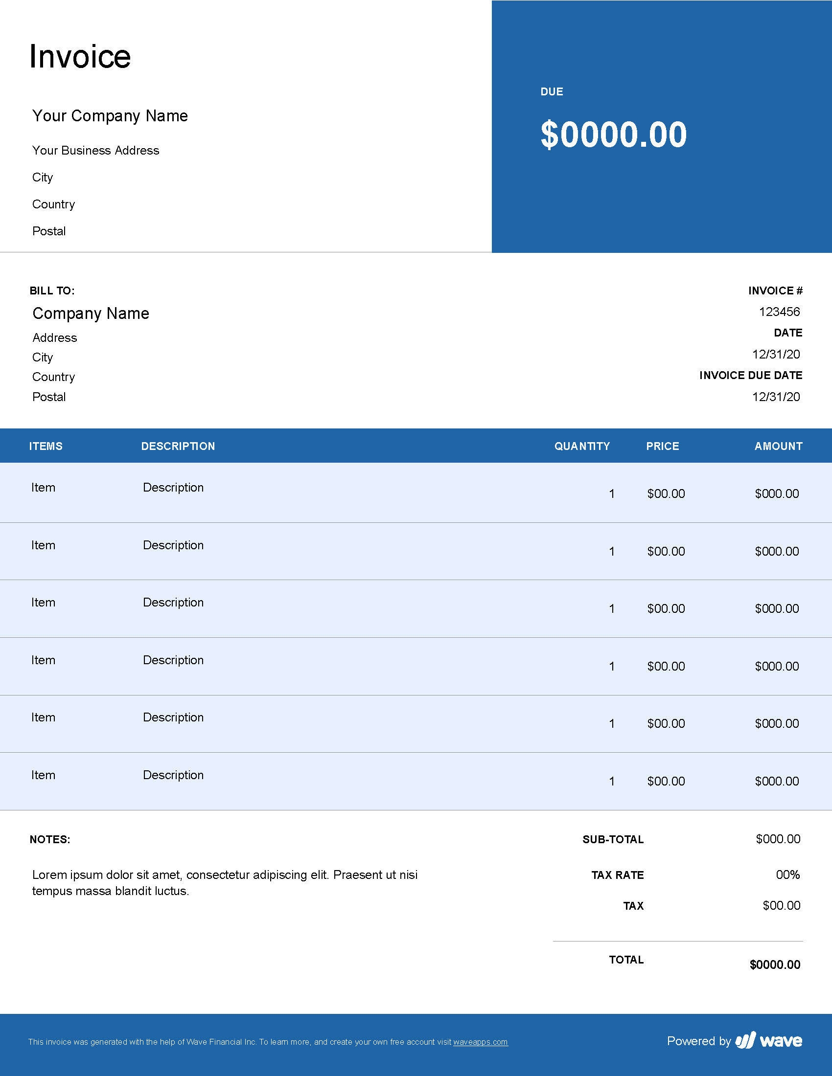 Printable Massage Therapy Receipt Template