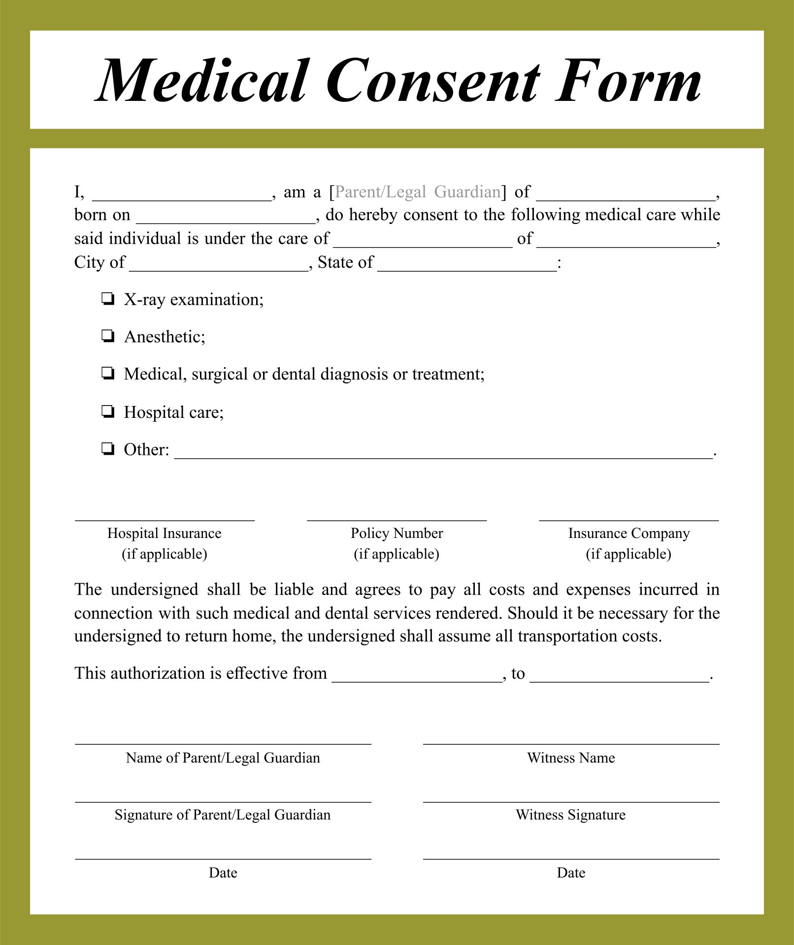Medical Release Forms 10 Free PDF Printables Printablee