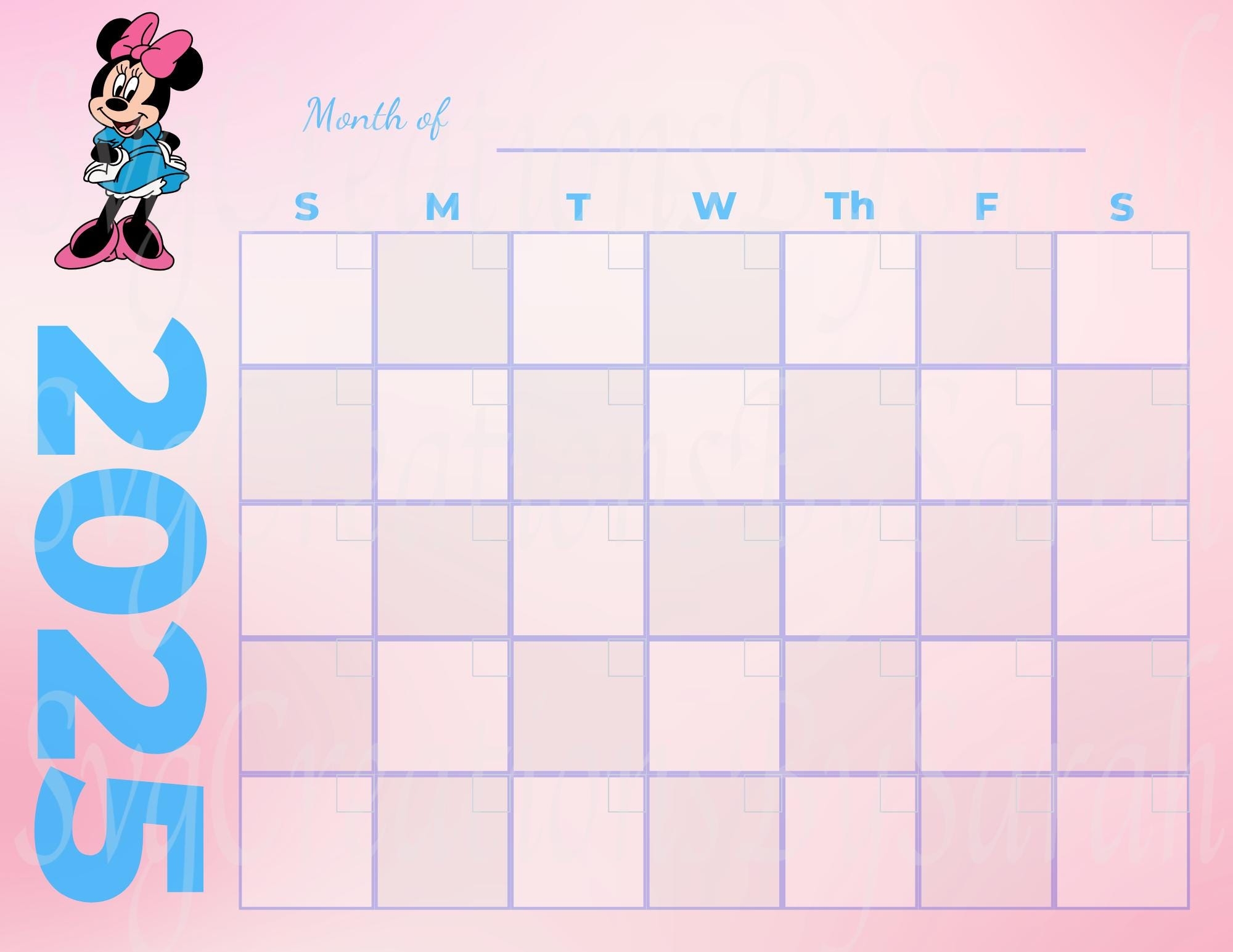 Disney 2025 Printable Calendar