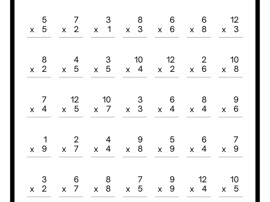 Minute Multiplication Worksheet Education World