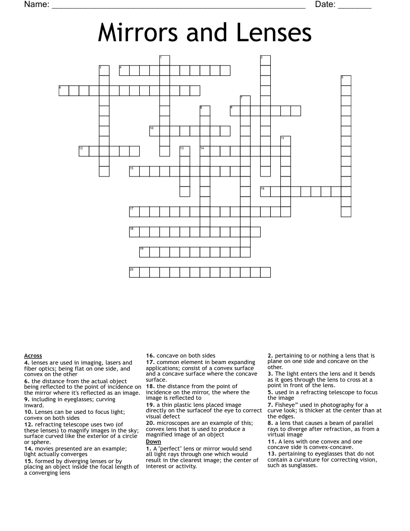 Printable Crossword Puzzles Mirror