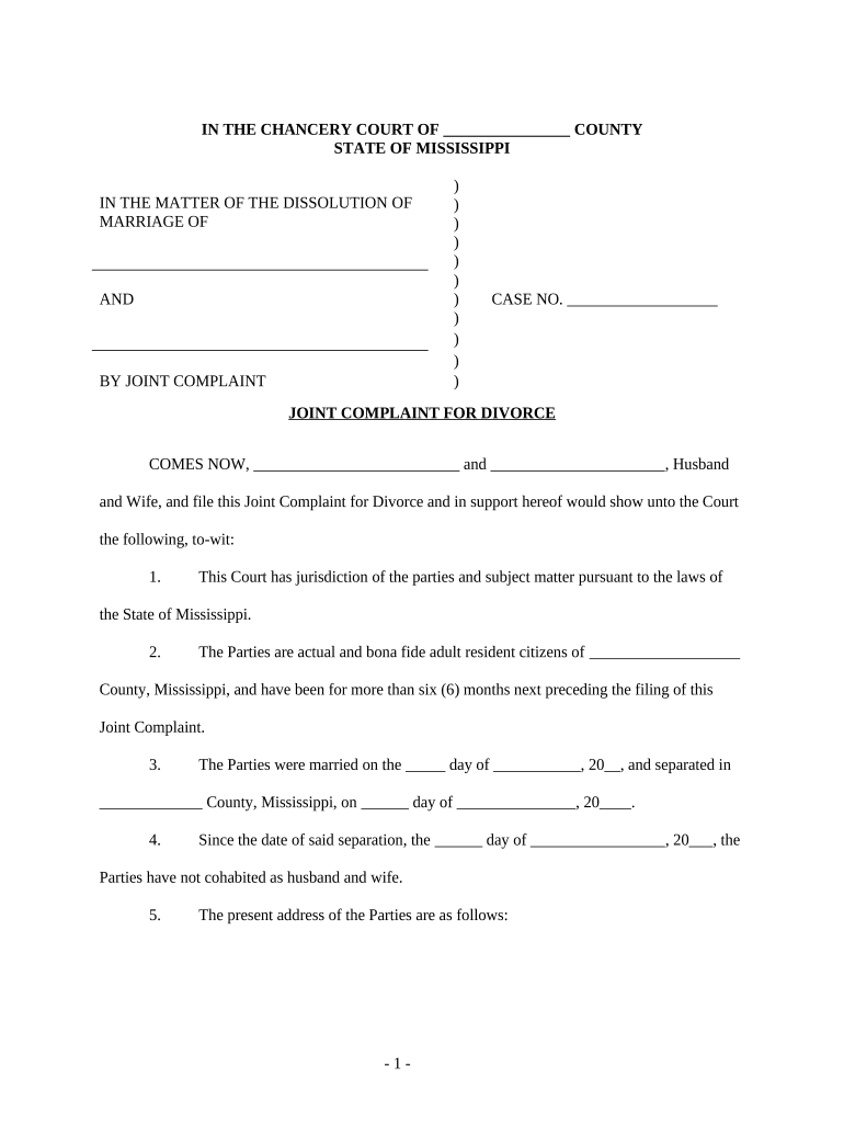 Mississippi Divorce Forms Pdf Fill Out Sign Online DocHub Worksheets Library