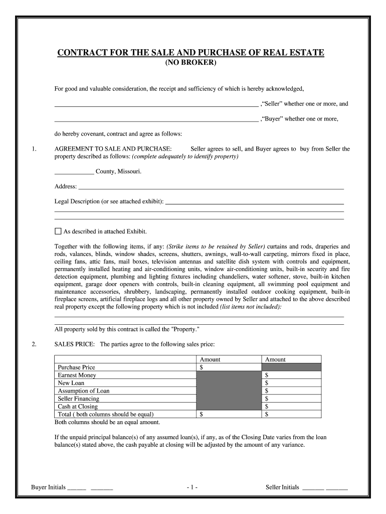 Missouri Contract Home Fill Online Printable Fillable Blank PdfFiller
