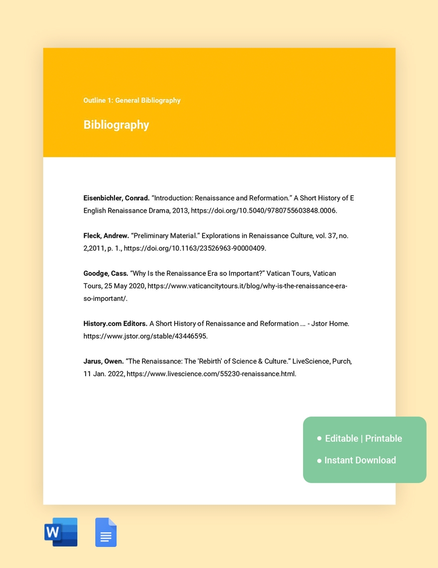 MLA Bibliography Template In Word Google Docs Download Template