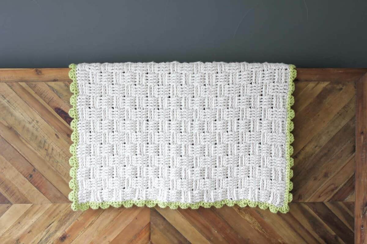 Modern Crochet Basket Weave Blanket Free Pattern