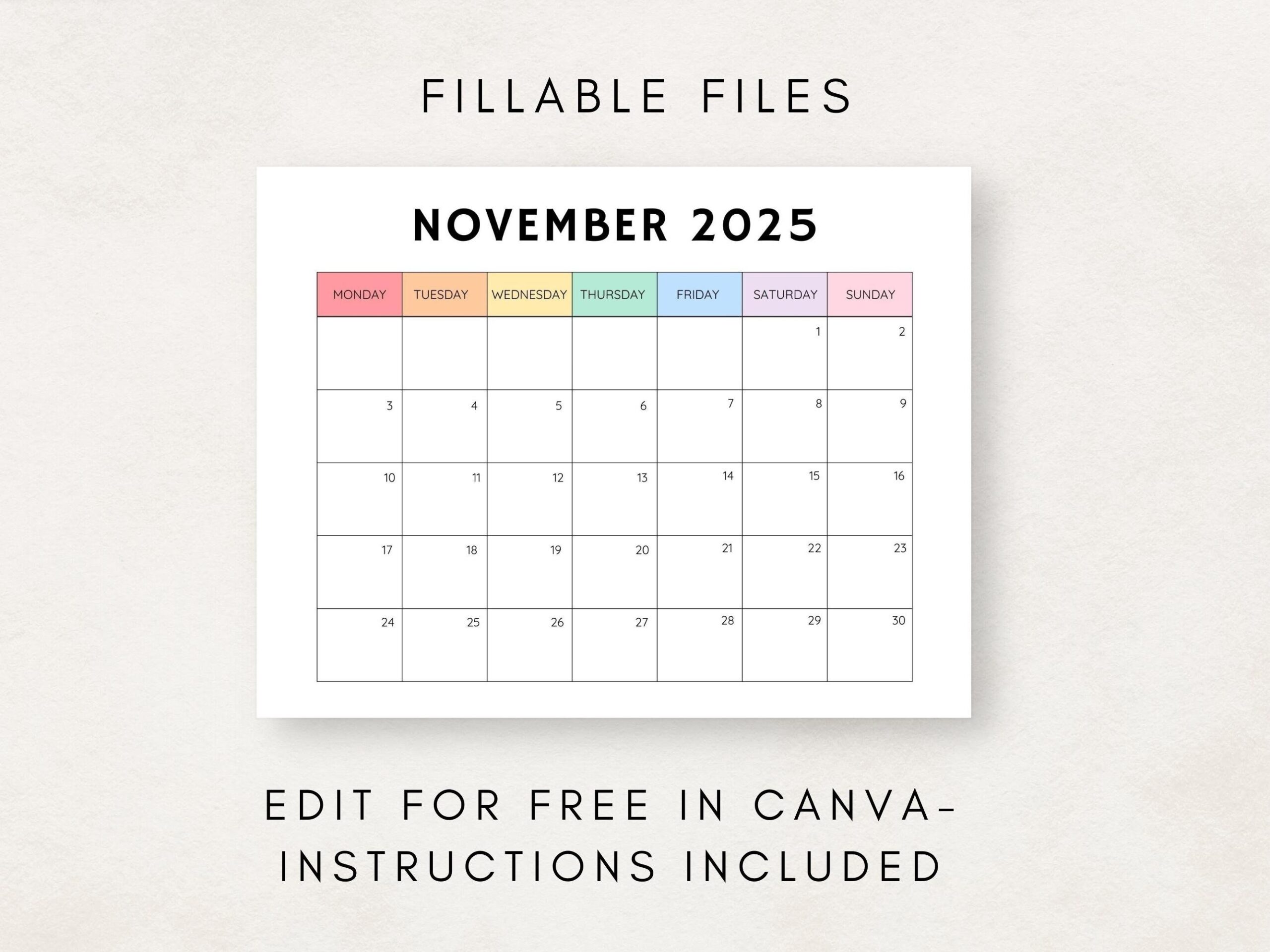 Calendar Printable 2025 Tumblr