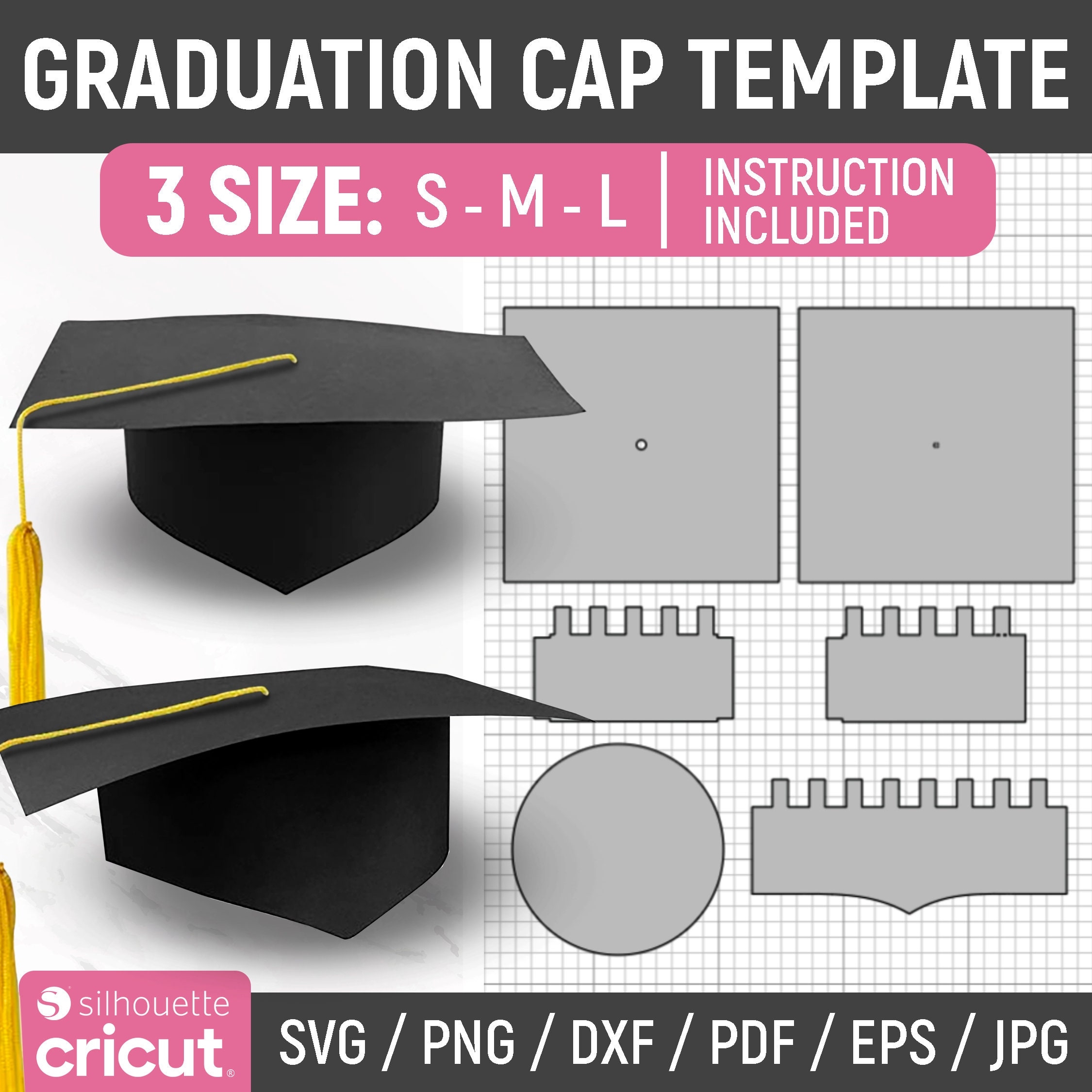 Mortarboard Template Etsy UK