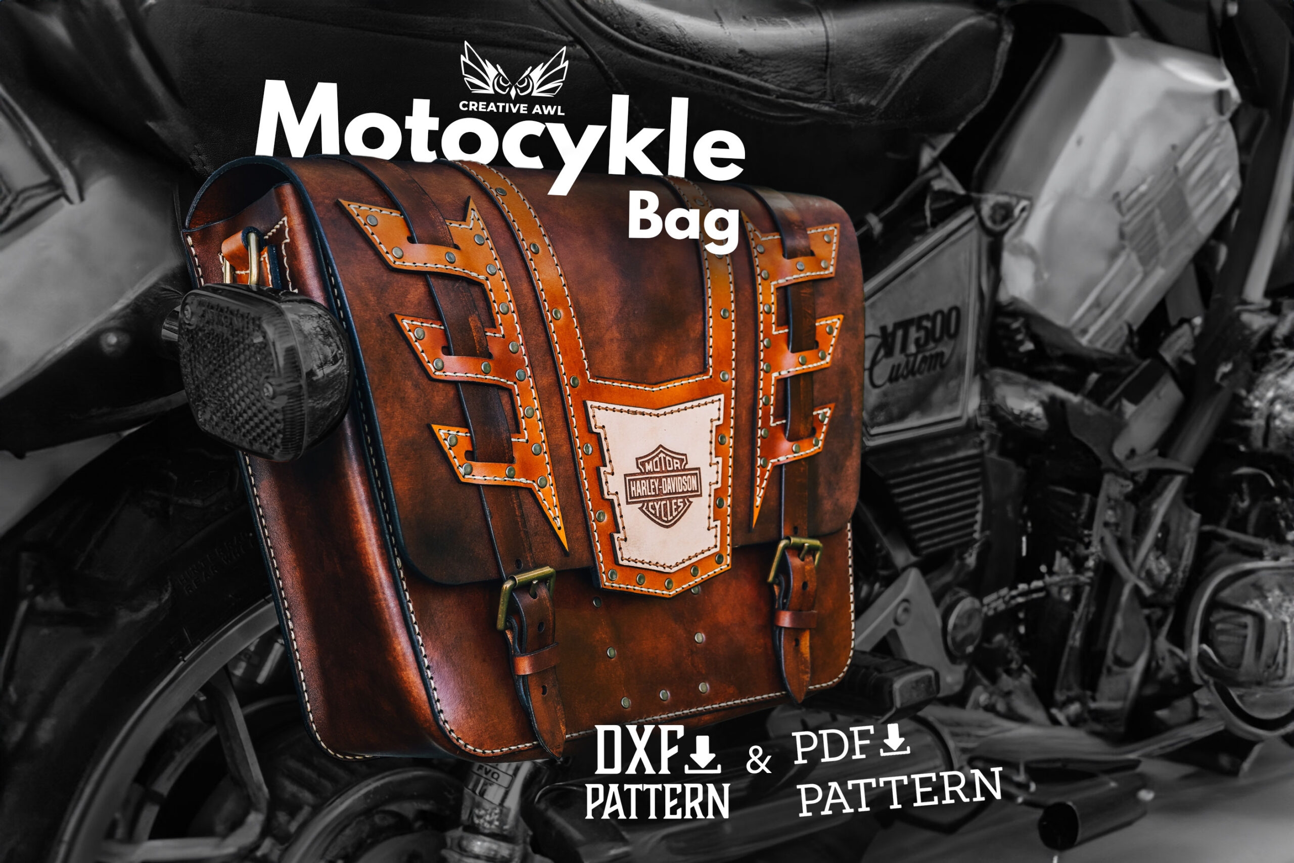Motorcykle Bag PDF DXF Pattern Creative Awl Studio