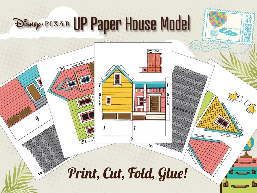 Movie UP Printable Balloon House DIY Craft With Youtube Tutorial Video Print From Home Digital Download Etsy Israel