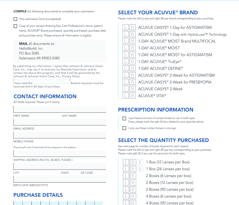 Myacuvuerewards Fill Online Printable Fillable Blank PdfFiller